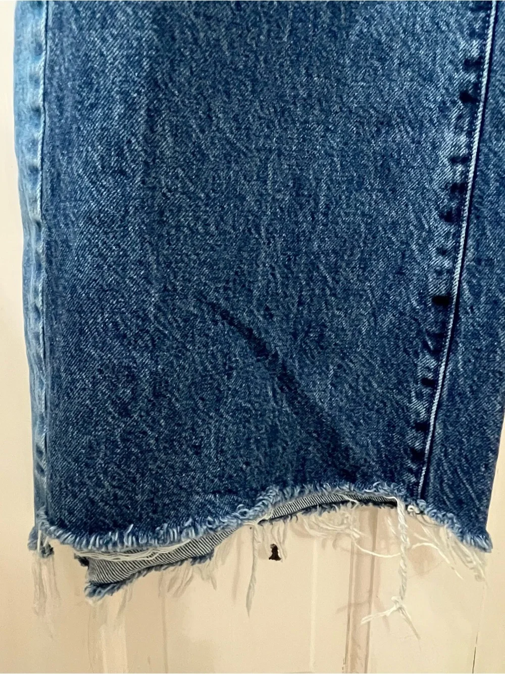 MOTHER The Tux Sidestepper Sneak Fray Wide Leg Jeans Size 30 Double Take